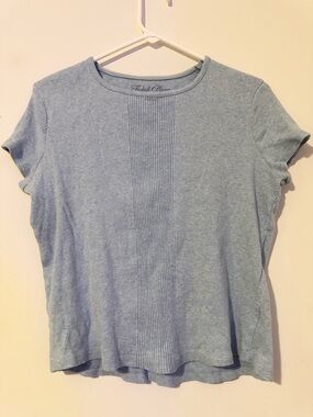 Faded Glory Blue Ribbed Short Sleeve Top